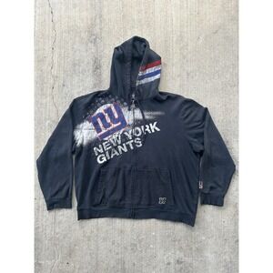 Vintage NFL Pro Line New York Giants Full Zip Hoodie Mens 3XL  All Over Print‎